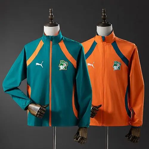 Chaqueta cortavientos reversible Costa de Marfil 2026 - Verde y Naranja S-3XL11