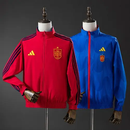 Chaqueta Cortavientos Reversible España 2026 Roja y Azul S-3XL11