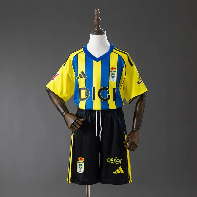 Real Oviedo 25/26 Away Kids Kit Jersey Size 16-28